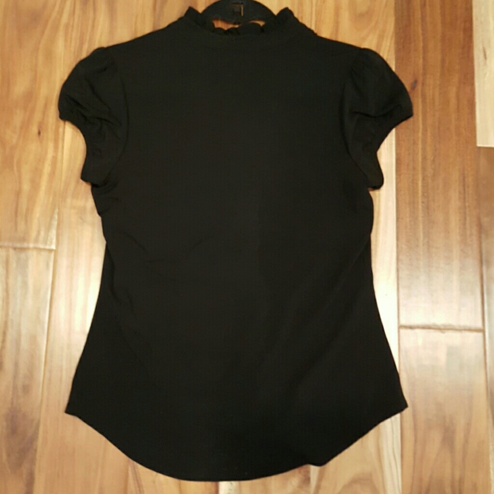 DONATED Ruffled Black Blouse - Picture 4 of 4