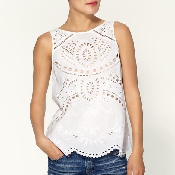Sabine Tops - NEW Sabine Eyelet Sleeveless Top