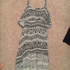 High low black and white sun dress