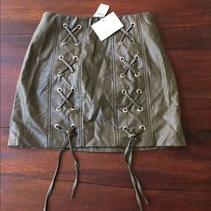 LF vegan leather skirt