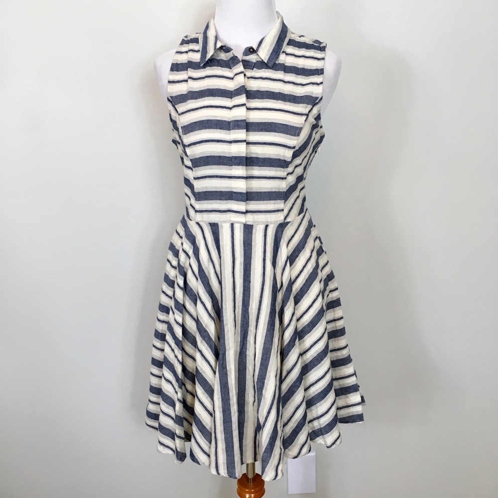 Forever 21 preppy stripe linen dress