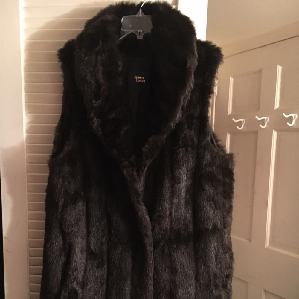 XL Dennis Basso Faux Fur Vest