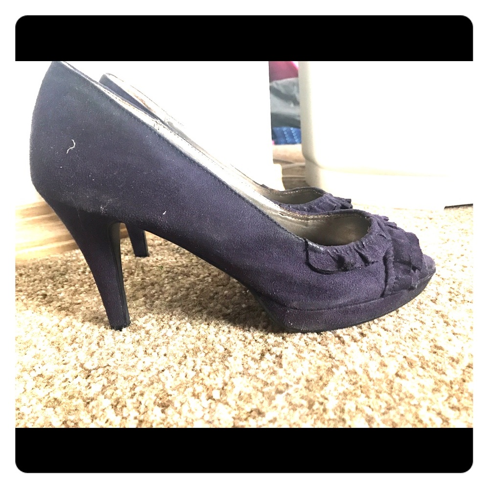 Purple Heels with Ruffle