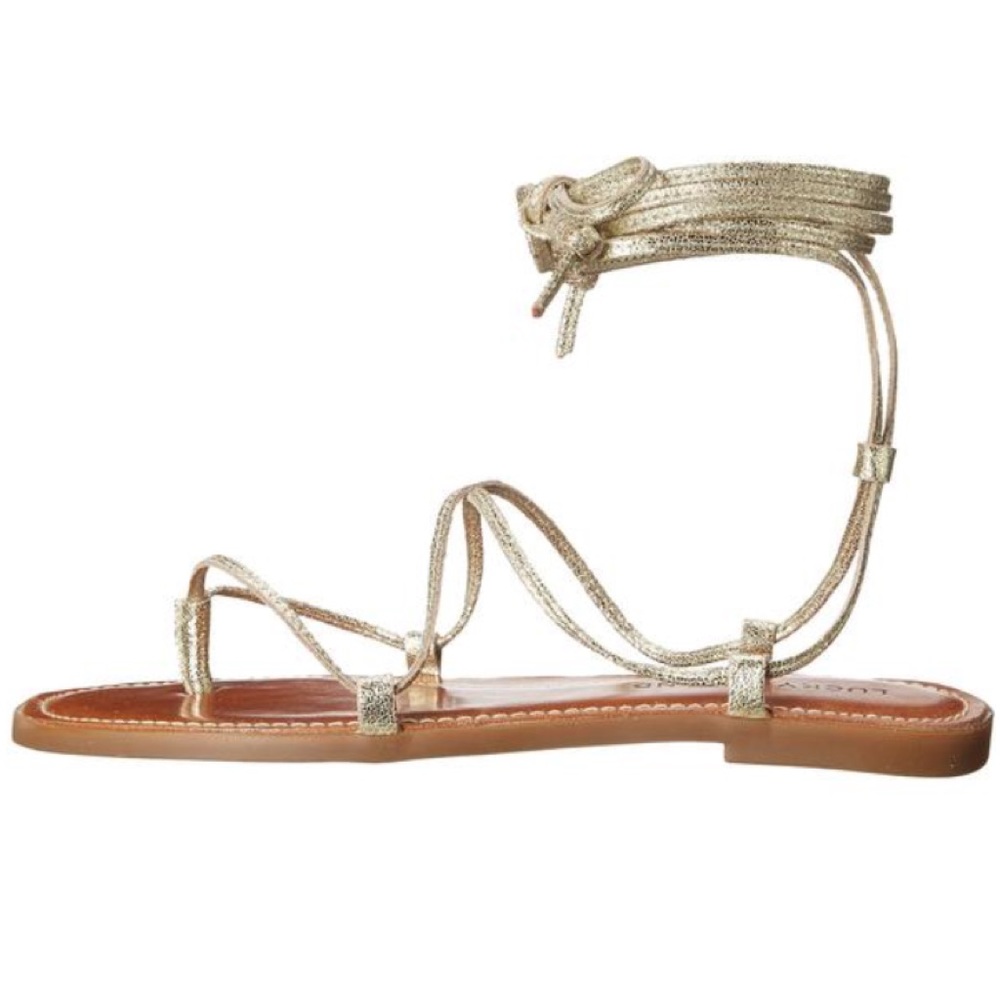 π Lucky Brand Light Gold Binnie Ankle Tie Sandal - Picture 3 of 8