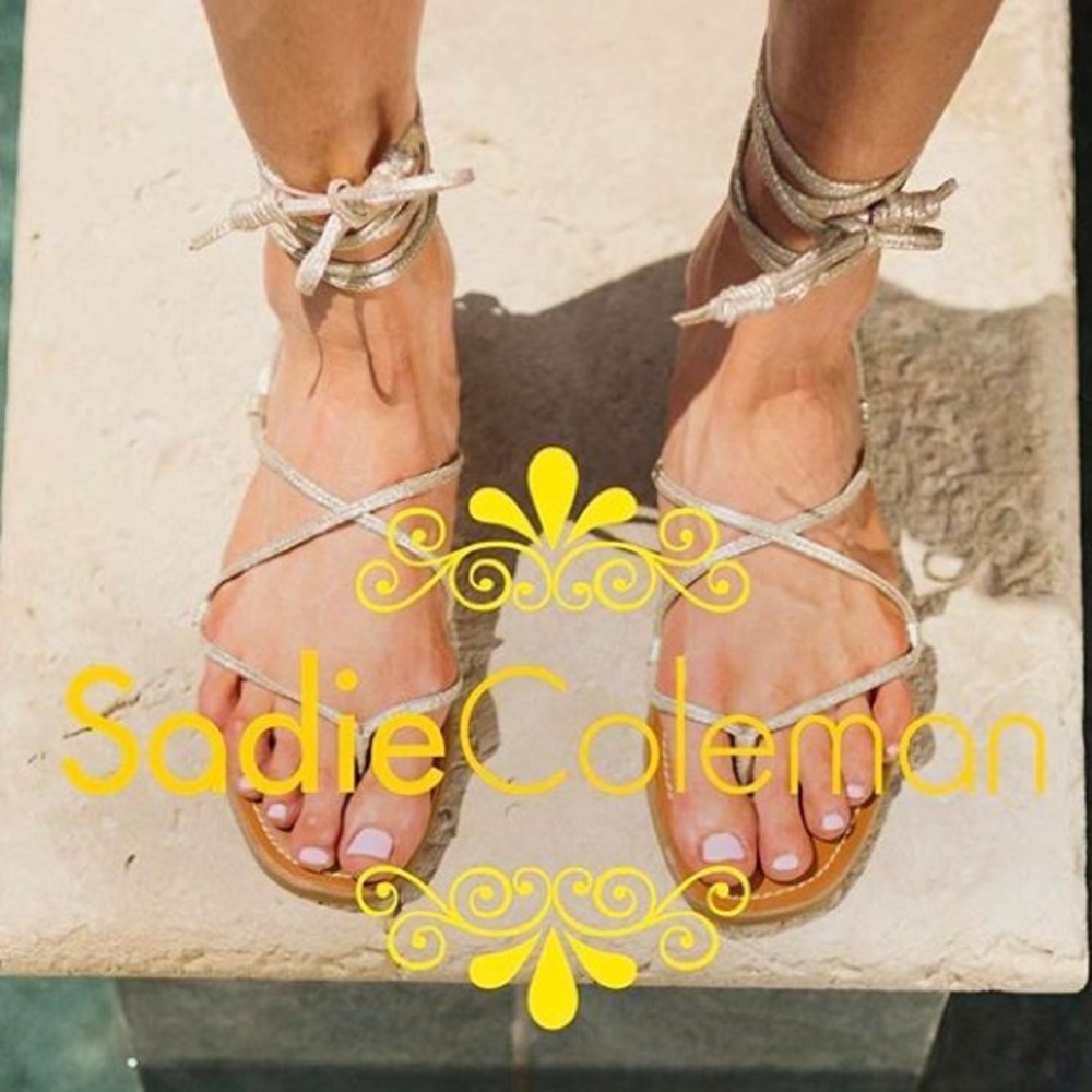 π Lucky Brand Light Gold Binnie Ankle Tie Sandal - Picture 8 of 8
