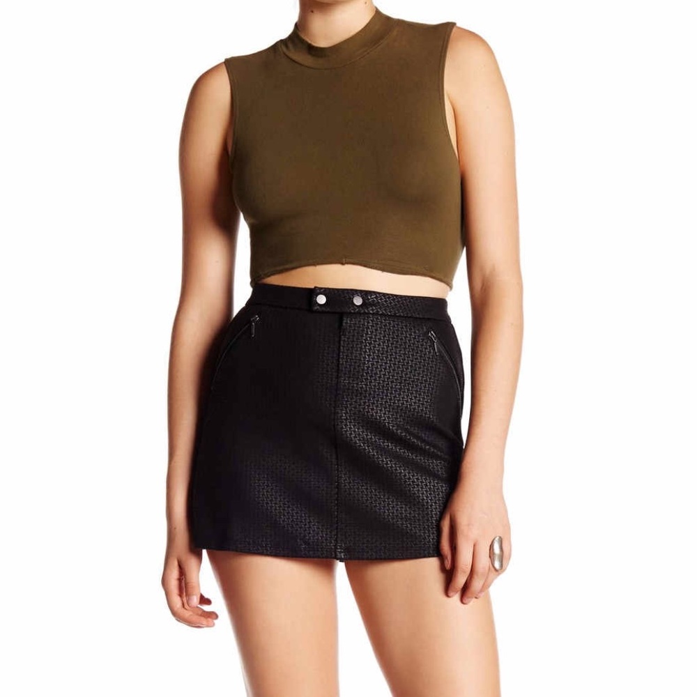 Ponte print mini skirt