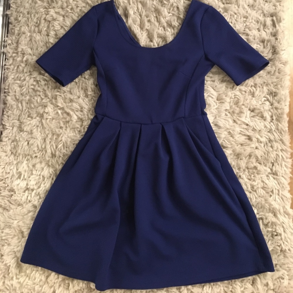 Lush Royal Blue A-Line Dress