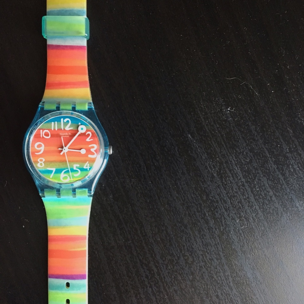 Swatch rainbow hand watch