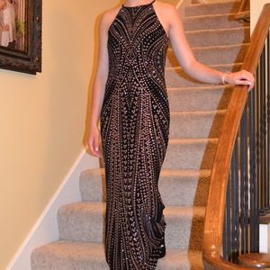 Floor length black dress with sparkles