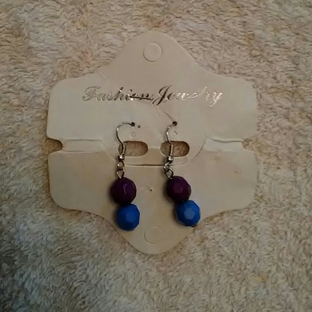 NWT Purple and Blue Dangle Earrings