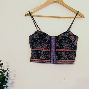 Navy festival crop top