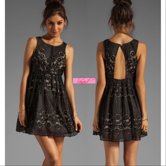 Free People Dresses & Skirts - 🆕Free People Rocco Open Back Black Lace Crochet 4