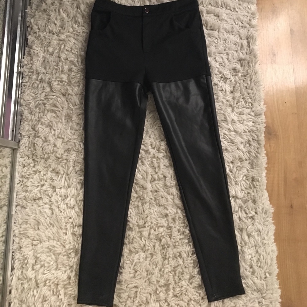 Black Faux Leather Pants