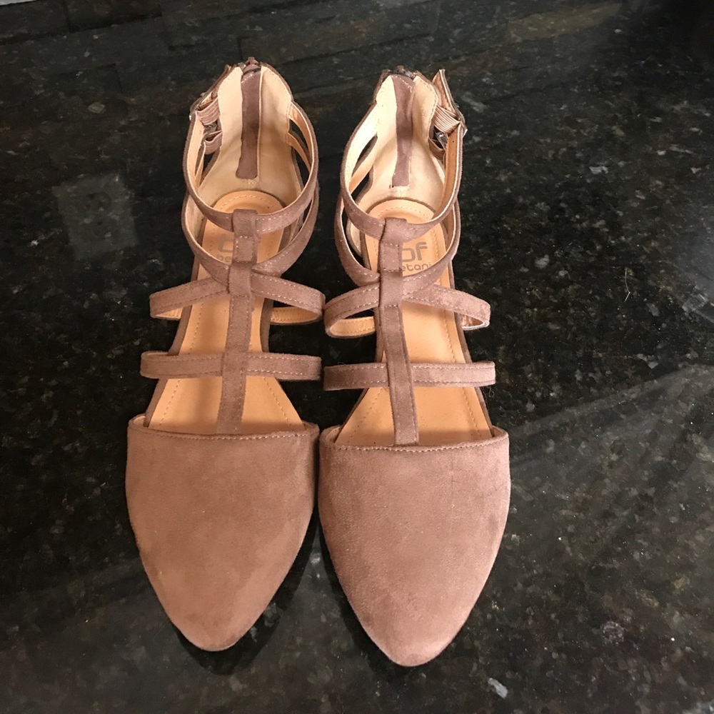Tan suede shoes