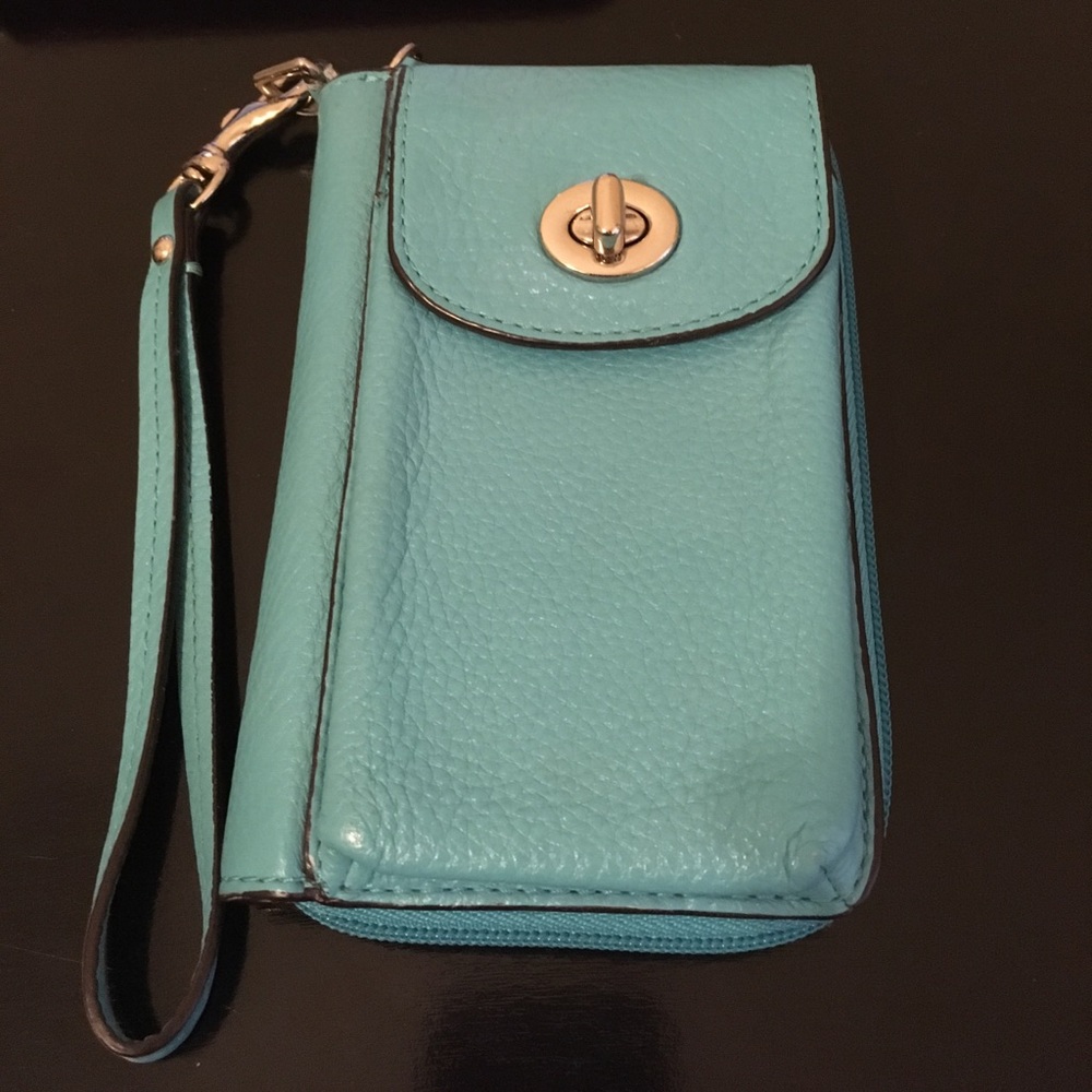 Coach Turquoise Wristlet