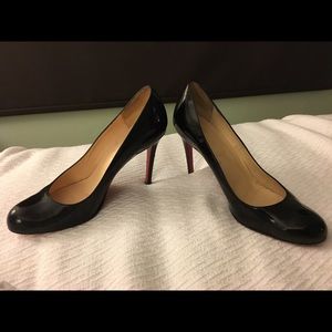 Louboutin Black Patent Simple Pump 3.3" Like new!
