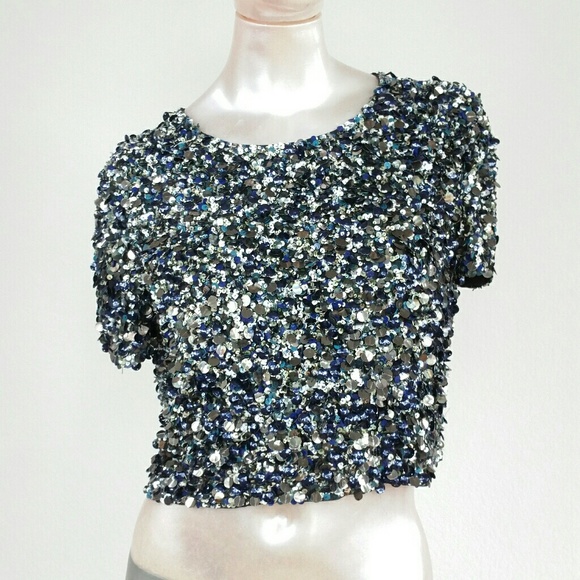 HAUTE HIPPIE mosaic sequin pailettes embellished - Picture 5 of 8