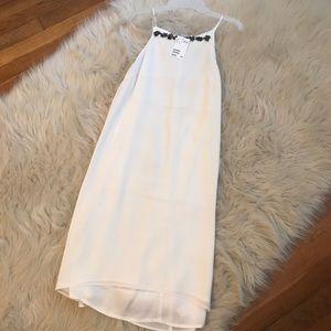 H & M White Dress with Metallic Beaded Design