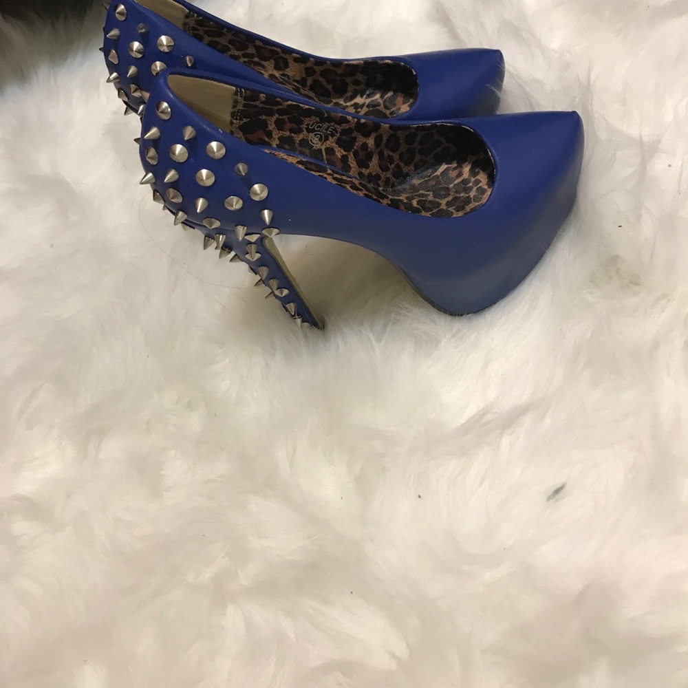 Blue high heels