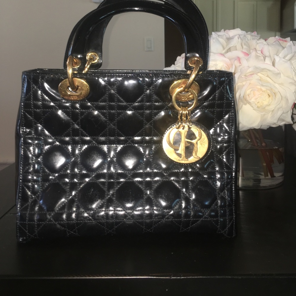 CHRISTIAN DIOR Lady Dior Black Quilted Bag