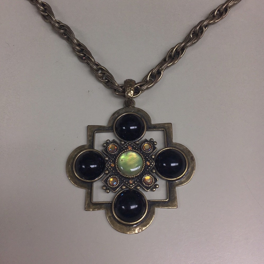 Chico's Cross Long Statement Necklace