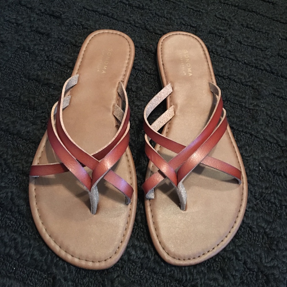 Brown Slip on Sandals