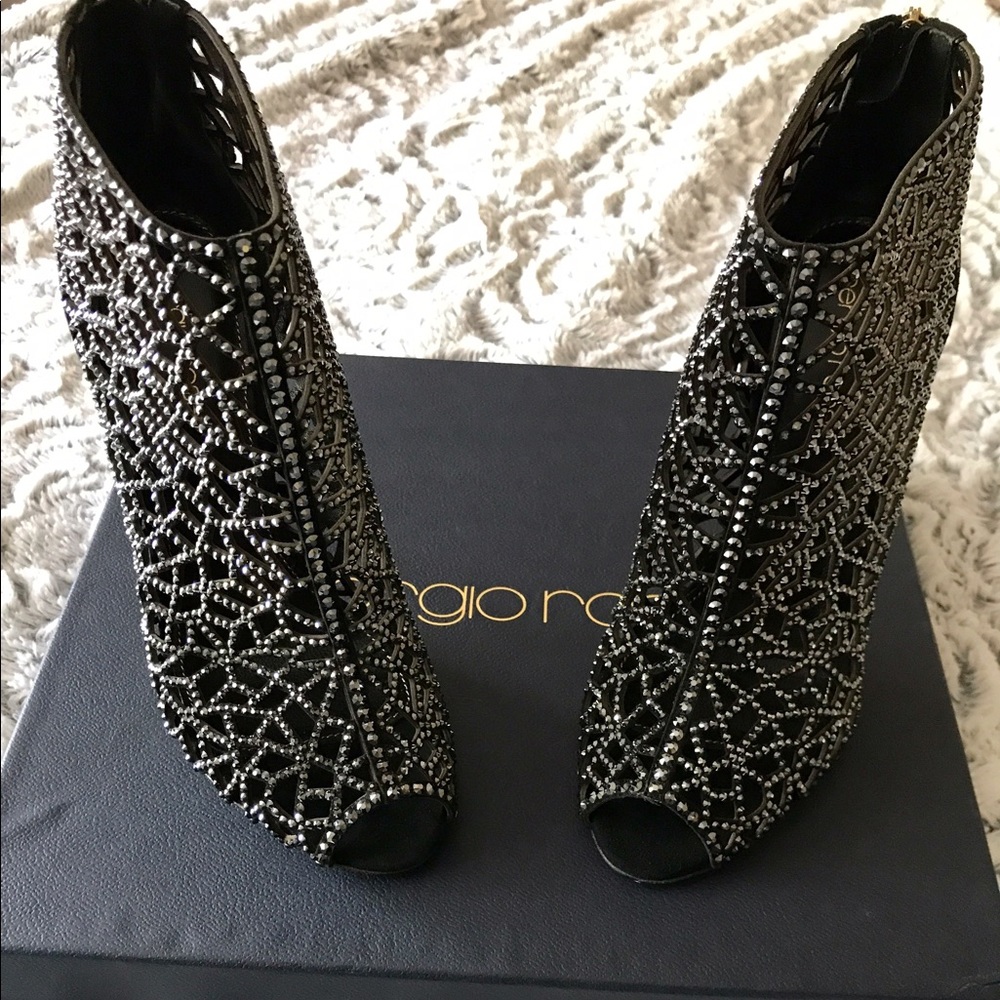 SERGIO ROSSI TRESOR EMBELLISHED W/ TONAL CRYSTALS