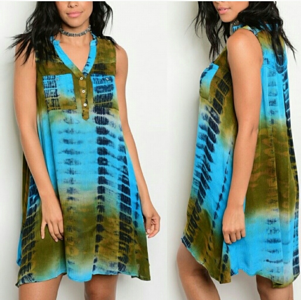 ▪️tie dye button front dress▪️