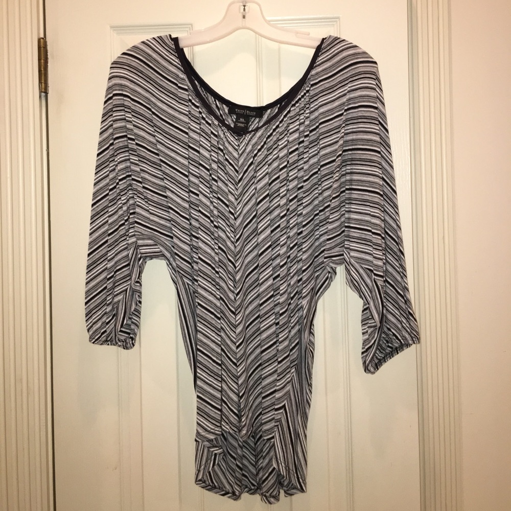 Black and white striped cotton top