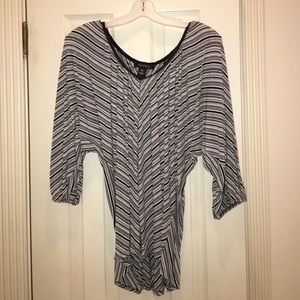 Black and white striped cotton top