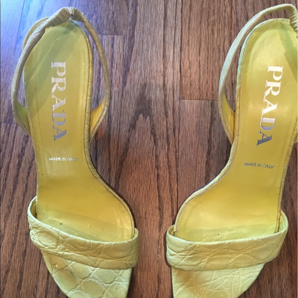 Prada Yellow Slingbacks