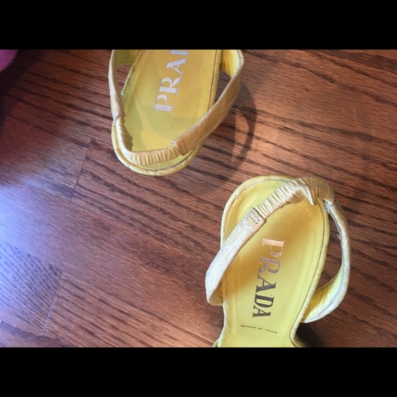 Prada Yellow Slingbacks - Picture 4 of 7