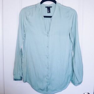 H&M Sea Green Dress Blouse