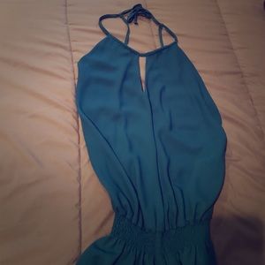 Marciano teal jumpsuit w/ flared bottoms