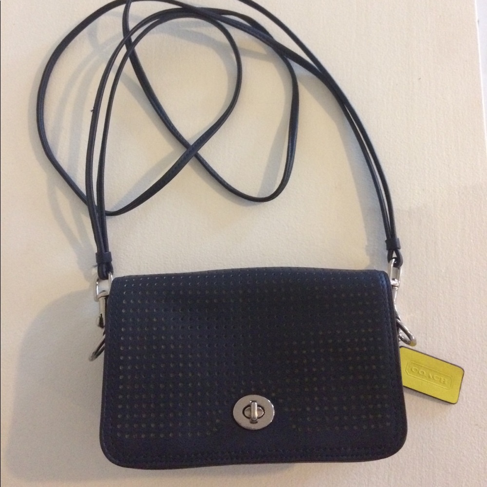 Coach Cross-body Clutch- navy blue