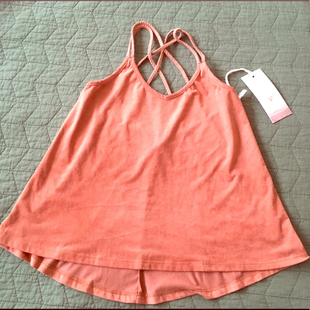 Sun & Shadow Faux-Suede Tank Top w/ Braided Straps