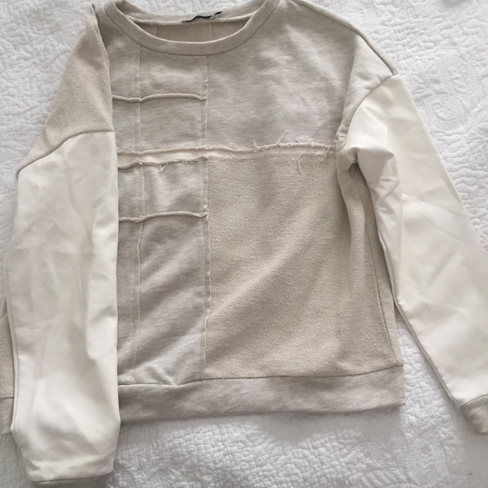 LUSH pleather paneled sweater