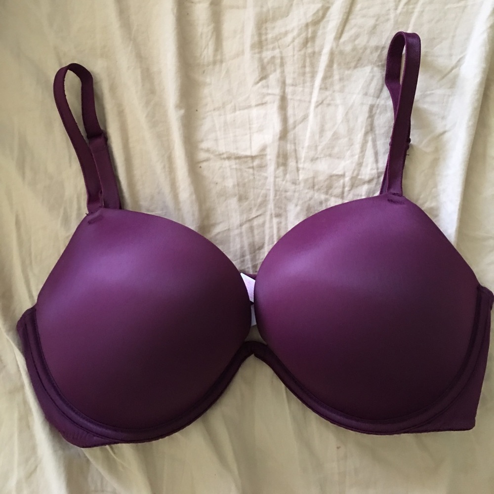 Burgundy Victorias secret pink bra