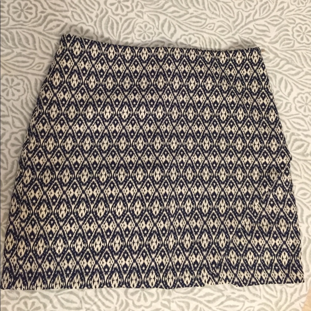 SOLD Navy Ikat Wrap Mini Skirt