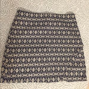 SOLD Navy Ikat Wrap Mini Skirt
