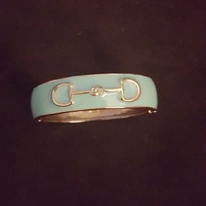 Enamell bracelet w snaffle bit detail. EUC!