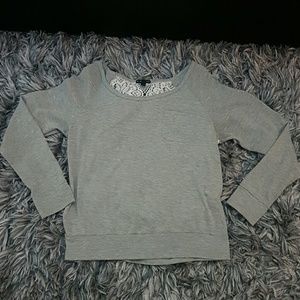 Gray long sleeve with knit back