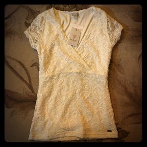 Guess off white lace top