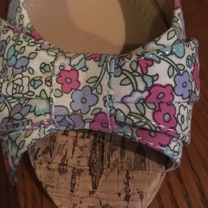 Blue floral sling back