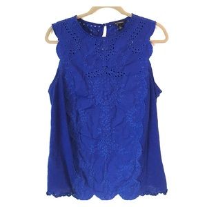 Royal Blue Eyelet Top