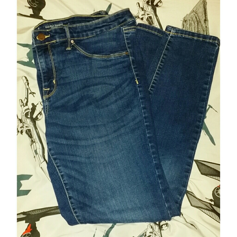 Dark Blue Mid Rise Mossimo Jeggings
