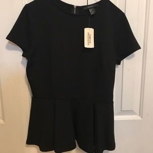 Black peplum shirt