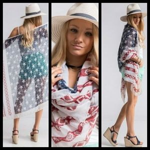 🇺🇸Sheer Amrican Flag Shawl🇺🇸
