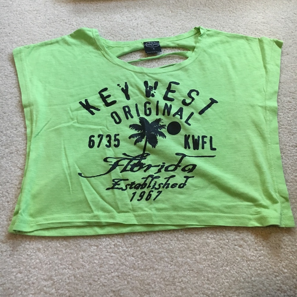 Green crop top key west, never worn