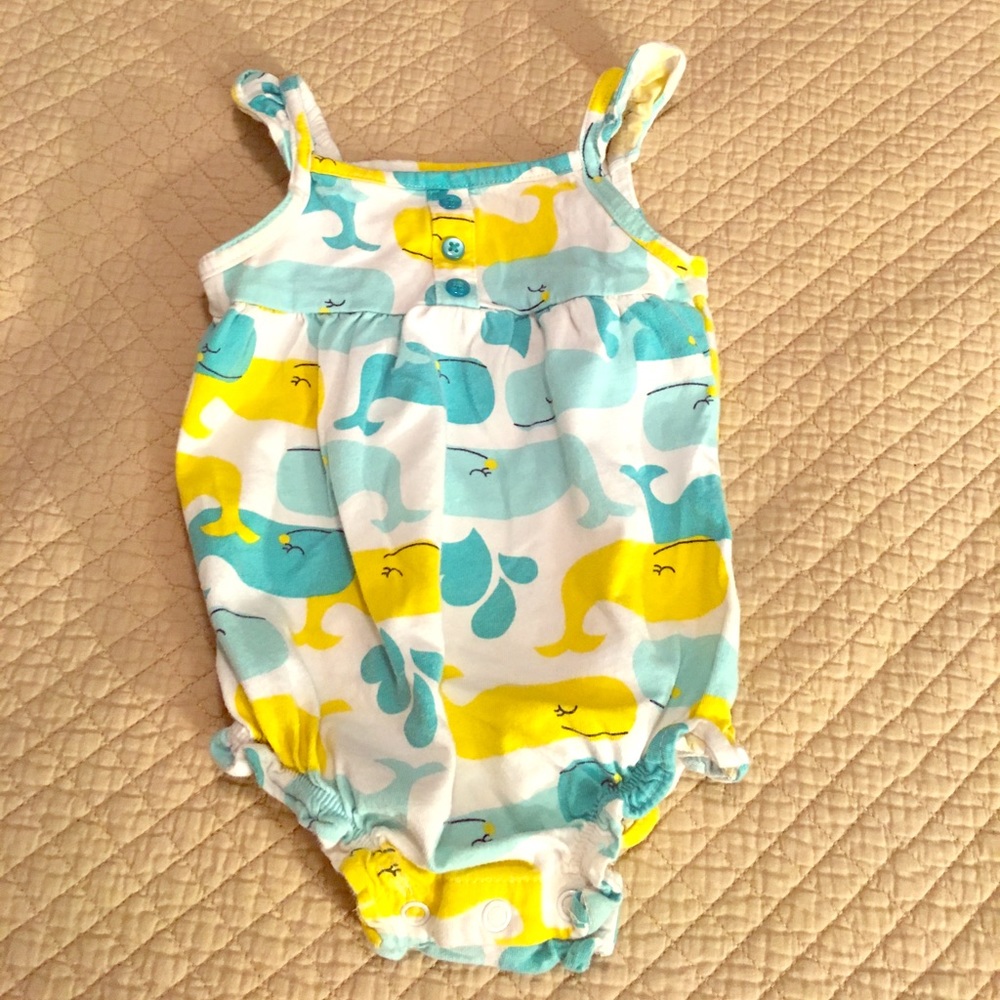 One Piece With Yellow & Blue Whales